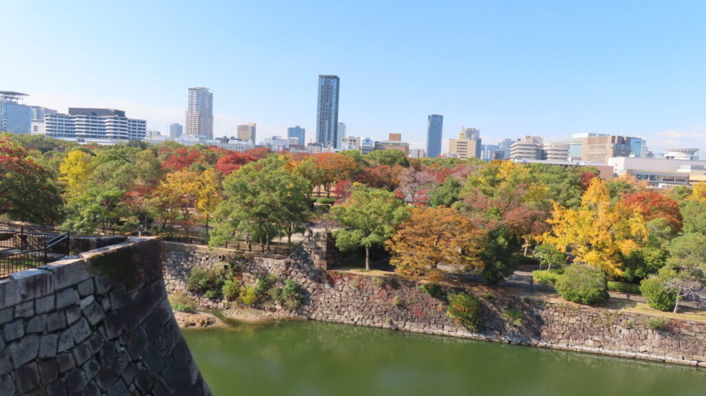 View from the elevated area near Osaka Castle