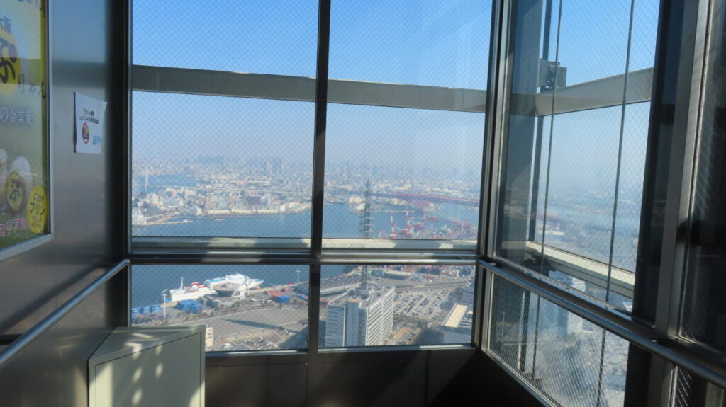 View from the see-through elevator